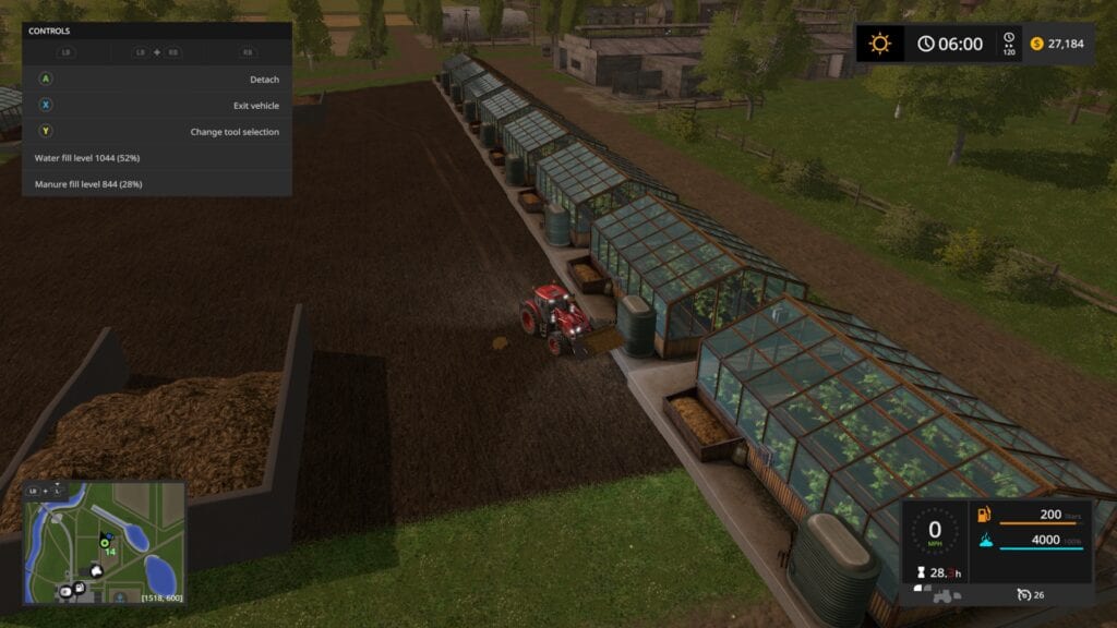 Greenhouses in the beginning of the game in Farming simulator 17