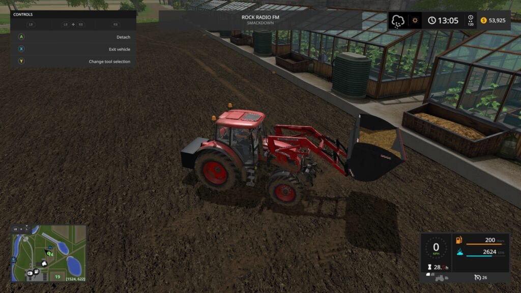 Tractor setup for Greenhouses in Farming Simulator 17