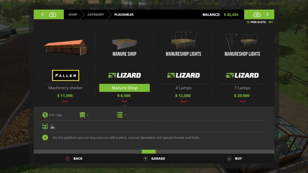 Manure sell point in Farming Simulator 17
